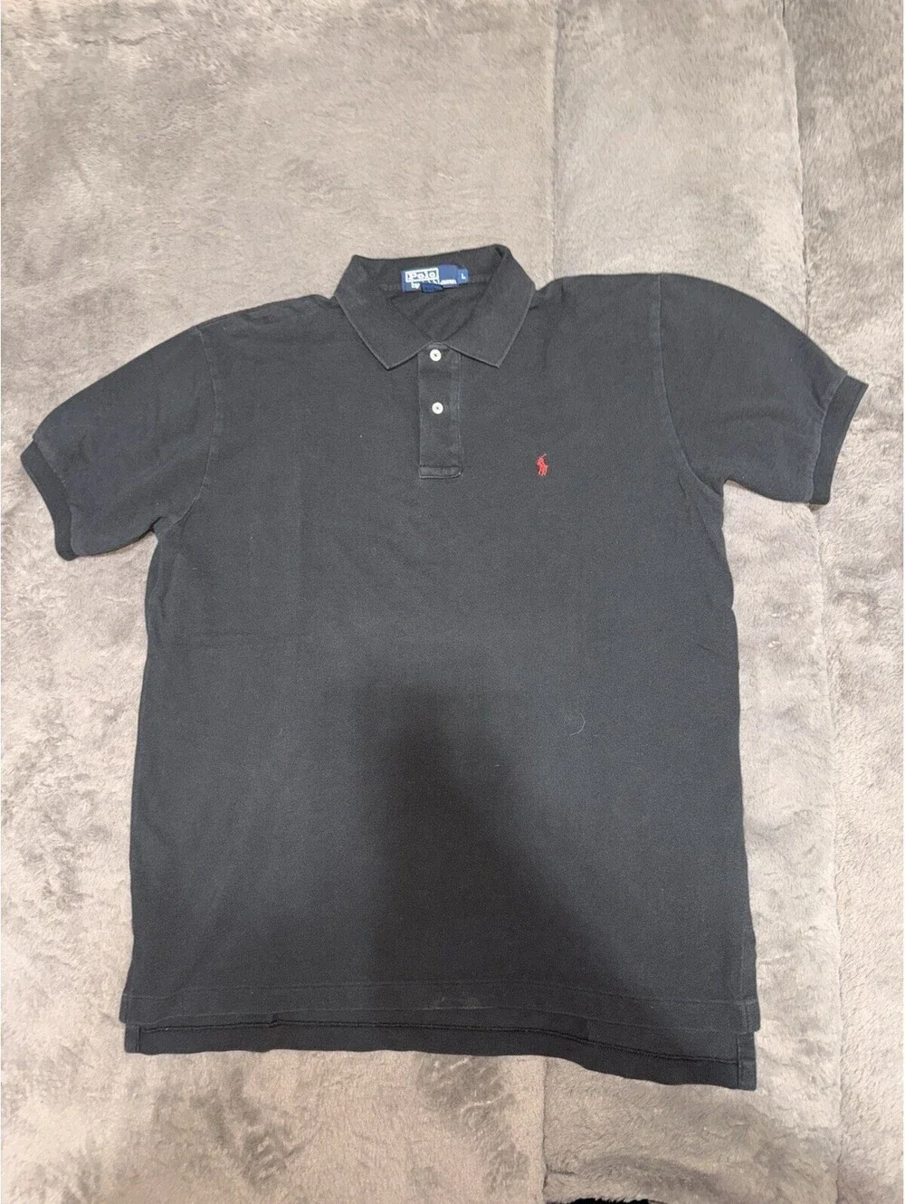 Polo Ralph Lauren Mens Large Black Red Pony Short Sleeve